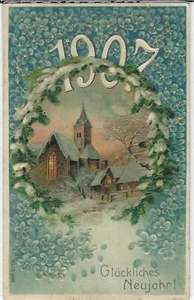 GLUCKLICHES NEUJAHR - EMBOSSED POSTCARD - 1907 - - Imagen 1 de 2