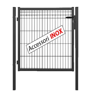 Cancello Plus antracite con serratura per recinzioni pannelli rete metallica - Immagine 1 di 3