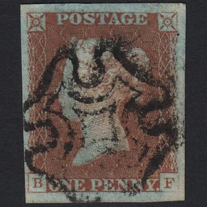 H32_08 GB QV 1841 1d RED-BROWN PLATE 21 SG8-B1(1) BF FU MALTESE X 4 BIG MARGINS - Picture 1 of 2