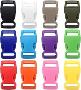 12 Colors 5/8" Curved Plastic Side Release Buckles 60 Pack