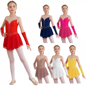 Vestito da ginnastica ragazza paillettes rete giuntura danza danza danza pattinaggio su ghiaccio - Foto 1 di 60