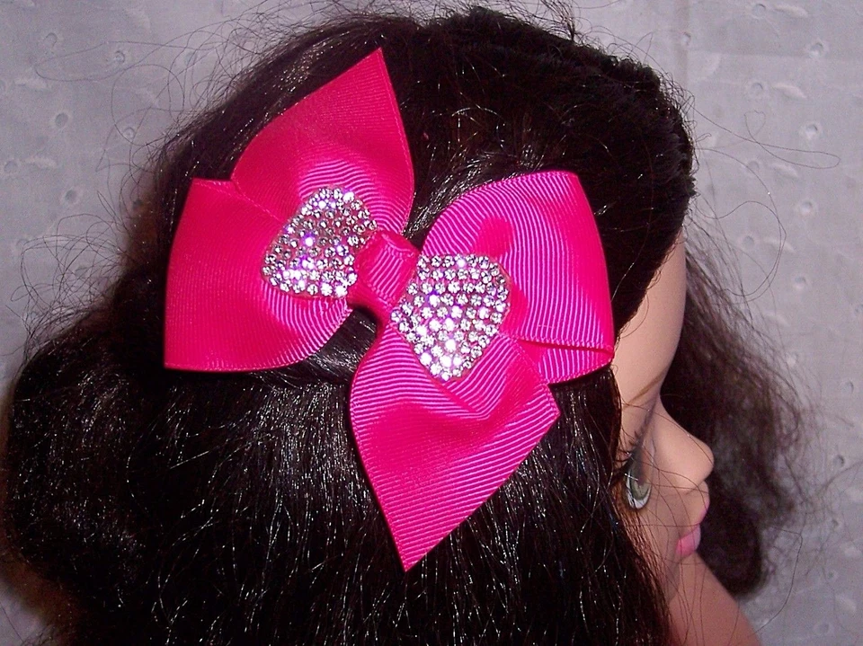 CORRETÓN CLIP LAZO BRILLANTE un par: NIÑA - ADOLESCENTE - ELEGANTE - TÚ ELIGES EL COLOR Foto 1 de 4