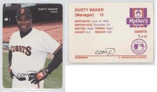 1993 Mother's Cookies San Francisco Giants Stadium Giveaway Dusty Baker #1