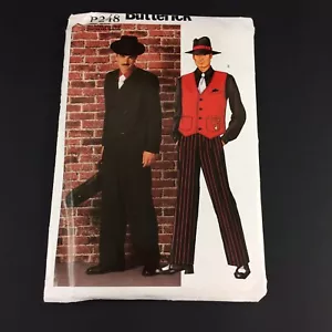 Butterick Mens Gangster Costume P248 Uncut Pinstripe Suit XS S M L Mob Halloween - Picture 1 of 11