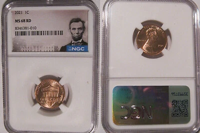 2021 P Lincoln SHIELD Cent 1c NGC MS 68 RD - Image 1 of 2