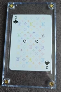 Louis Vuitton LV Takashi Murakami Monogram Playing Card 2 of Clubs- Authentic - Picture 1 of 2