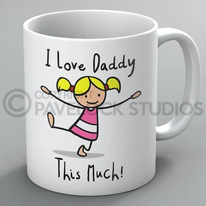 I Love Daddy This Much Mug Mugs Dad Father Fathers Day Birthday Funny Cute Gift - Imagen 1 de 1