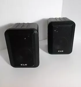 2 KLH Audio System Model 45 Indoor/Outdoor Stereo Speakers Pair Black - Picture 1 of 6