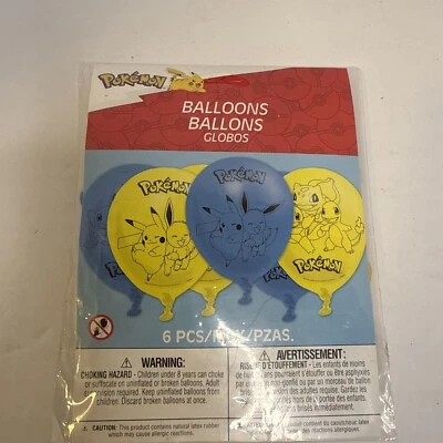 Globos de látex Pokemon Core para niños decoraciones de cumpleaños suministros de fiesta Pikachu ~ 6 quilates Foto 1 de 2