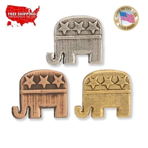 Pin o corbata de solapa republicano Pewter Designs, A1030MP - Imagen 1 de 10