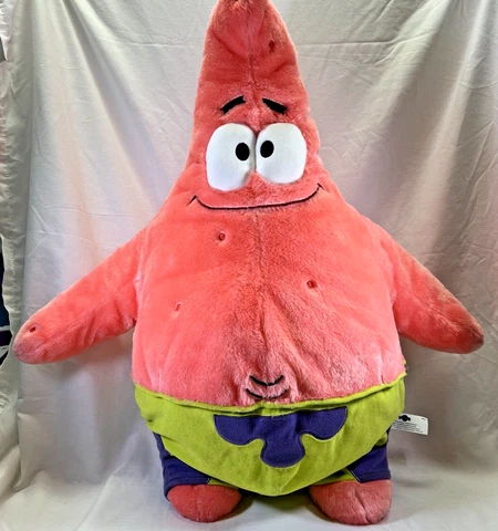 Large Jumbo 24” Fuzzy Fur Plush Patrick Star Universal Studios 3D Eyes Vintage Cover