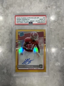 2020 PANINI DONRUSS OPTIC HENRY RUGGS III RATED ROOKIE ON CARD GOLD AUTO /10 PSA - Picture 1 of 2