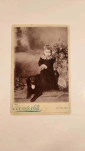 J.E HENDERLITE VINTAGE BLACK & WHITE PHOTO OF LITTLE GIRL AND DOG FESTUS M.O - Picture 1 of 12