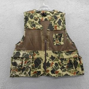 10X Hunting Vest Camo XL Green Brown Mesh Back Mens Outdoor Zip Pockets - Picture 1 of 10
