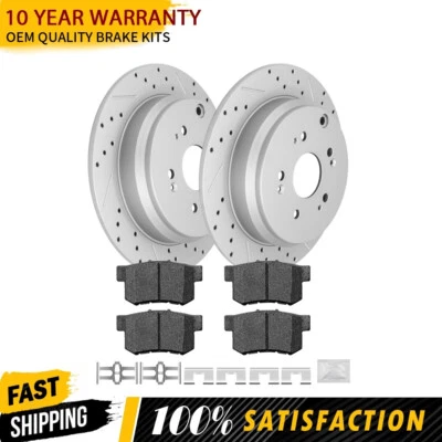 Rotores traseros y pastillas de freno de cerámica para Acura RDX 2010-2014 2015 2016 2017 2018 Foto 1 de 4