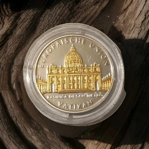 Medaille Vatikan Metropolen der Europäischen Union Silber 999 mit Goldeinlage - Bild 1 von 2