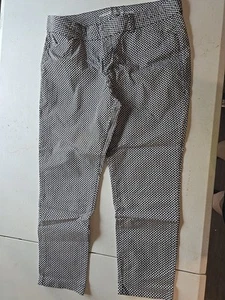 Size 10 Khakis by Gap Women's Slim City Stretch Pants Black & White - Picture 1 of 8
