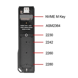M.2 Zu Typ C Nvme SSD-Gehäuse 20Gbps 4Tb Speichererweiterung Asm2364 M.2 Zu KUI - Afbeelding 1 van 22