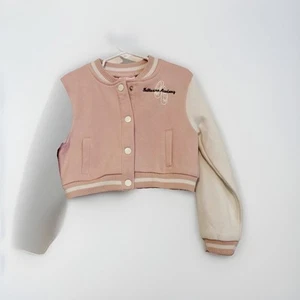 Little Girls Bomber Jacket Sz 6 Pink Ballerina Academy Snap Sweetheart - Picture 1 of 5