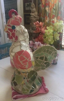 "Louie" The Rooster ~ Garden Statue ~ Mosaic Pottery Shard Art - Image 1 of 4