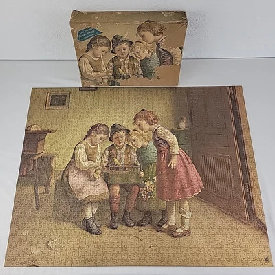 Yellow Bird Art Puzzle MB 1500 Pc Edmund Adler Old Masters Milton Bradley 1965 - Image 1 of 4