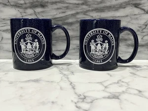 2er Set University of Maine dunkelblau gesprenkelte Tassen doppelseitiges Emblem EG! - Bild 1 von 7