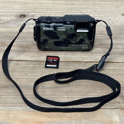 Nikon COOLPIX  AW120 Camouflage w/ Battery & SD Card TESTED - Image 1 of 4