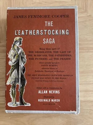 THE LEATHERSTOCKING SAGA James Fenimore Cooper Slipcover Box 1954 Pantheon VTG Foto 1 de 4
