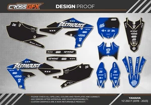 2019 2020 2021 2022 2023 YZ 250 F Graphics Kit YAMAHA YZ250F YZF 250 250F Decals - Picture 1 of 6