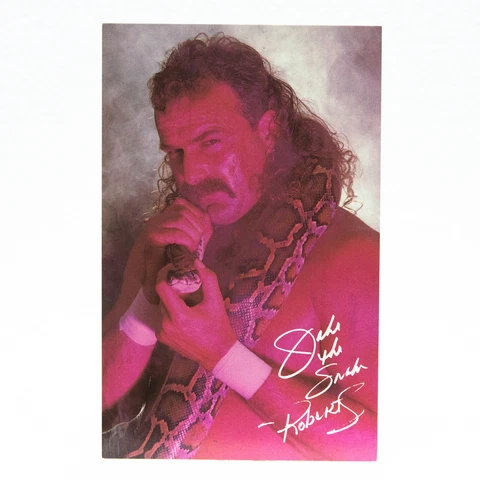 Vintage 1988 WWF Superstars II JAKE THE SNAKE ROBERTS Postcard | RARE | Free S&H Cover