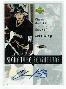 07-08 UD Upper Deck Ser One Signature Sensations  Chris Kunitz  Auto