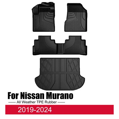 For Nissan Murano 2019-2024 Car All Weather Floor Mats TPE Trunk Mat Cargo Liner Foto 1 de 4