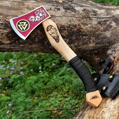 VIKING Hand Forged Axe RAGNAR CREED VALHALLA SCANDINAVIAN BATTLE AXE RUSSIAN AXE - Image 1 of 4