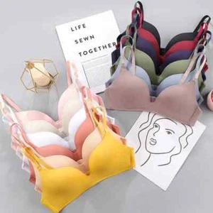Women Seamless Bra Sexy No Wire Push Up Underwear Girls Students Breathable Thin - Picture 1 of 11