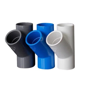 PVC 3 Way Y Connector Inner Dia 20mm-160mm Pipe Fittings Tube Adapter Joint - Picture 1 of 10