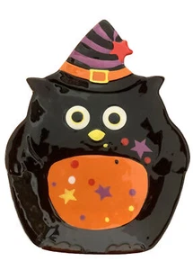 Oneida Halloween Frightful Treats Spooky Owl Snack Plate Dessert Tray ~9" x 7" - Picture 1 of 2