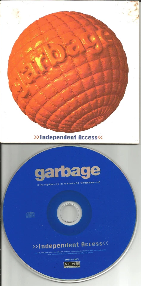 GARBAGE Independent Access w/ 3 UNRELEASED TRX LIMITED PROMO DJ CD single 1998 - Image 1 of 1