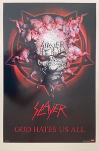 SLAYER, DIOS NOS ODIA A TODOS, RARO PÓSTER AUTÉNTICO CON LICENCIA 2004, ¡EL ÚLTIMO!! - Imagen 1 de 5