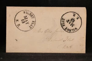 New Hampshire: Wilmot Flat (#2) 1850s cubierta sin sello, tasa de caída, 2 XF CDS - Imagen 1 de 2