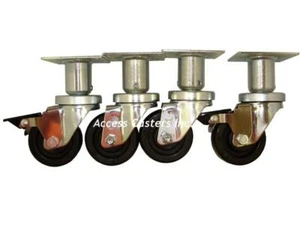 5VPHVHSET 6" Pitco B3901501 Adjustable Caster Set of 4 Polyolefin Wheels - Picture 1 of 1