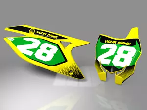 CustomMX - Grafik Kit passend für Suzuki RM85 RM80 Nummerntafel Hintergründe - Bild 1 von 4