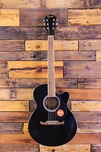 Fender FA-135CE Concert Acoustic-Electric Guitar Black BLEMISH - Picture 1 of 4