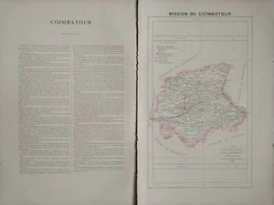Mission COMBAÏTOUR Carte Missions Etrangères 1890 A. Launay INDE Asie INDIA Map - Picture 1 of 9