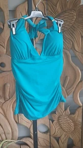 Ivanka Trump Green THUNDERBIRD Swim Bathing Suit Halter Top Small NWT$98 - Picture 1 of 8