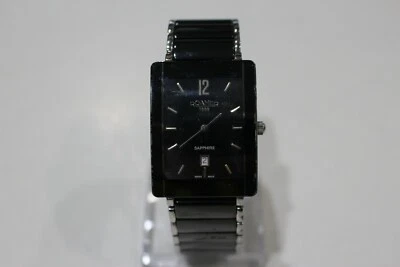 Damas Roamer Ceraline Cerámica Swiss Saphira Negro Rectangular Foto 1 de 4