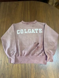 VTG 60s 70s Colgate UNIVERSITY  SWEATSHIRT Faded GRAY CREWNECK New York Vintage - Picture 1 of 14