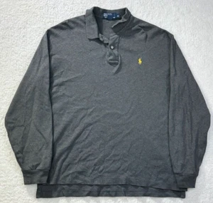 Polo Ralph Lauren Gray 1/4 Zip Collar Yellow Pony Pullover Sweater Men's Size M - Picture 1 of 7