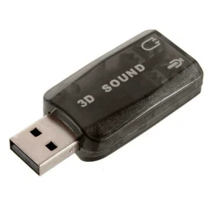 Audio Card USB for Mic / Speaker Adapter Surround Sound 7.1 for Laptop PC - Photo 1/9