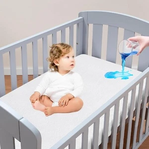 Bamboo Crib Mattress Protector Waterproof Crib Mattress Pad Cover Pack 28x52" - Picture 1 of 5