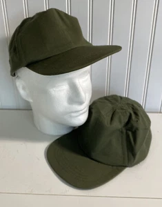 Lot Of 2 US Army Issue OG-507 Hot Weather Leather Band Cap/Hat - Picture 1 of 6